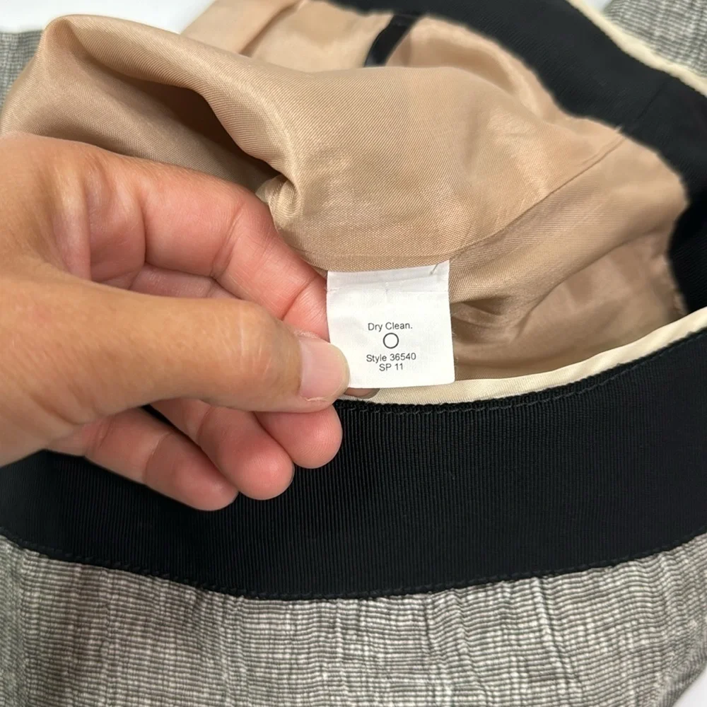 J.Crew Linen Blend Black Gray Penci Skirt Size 4